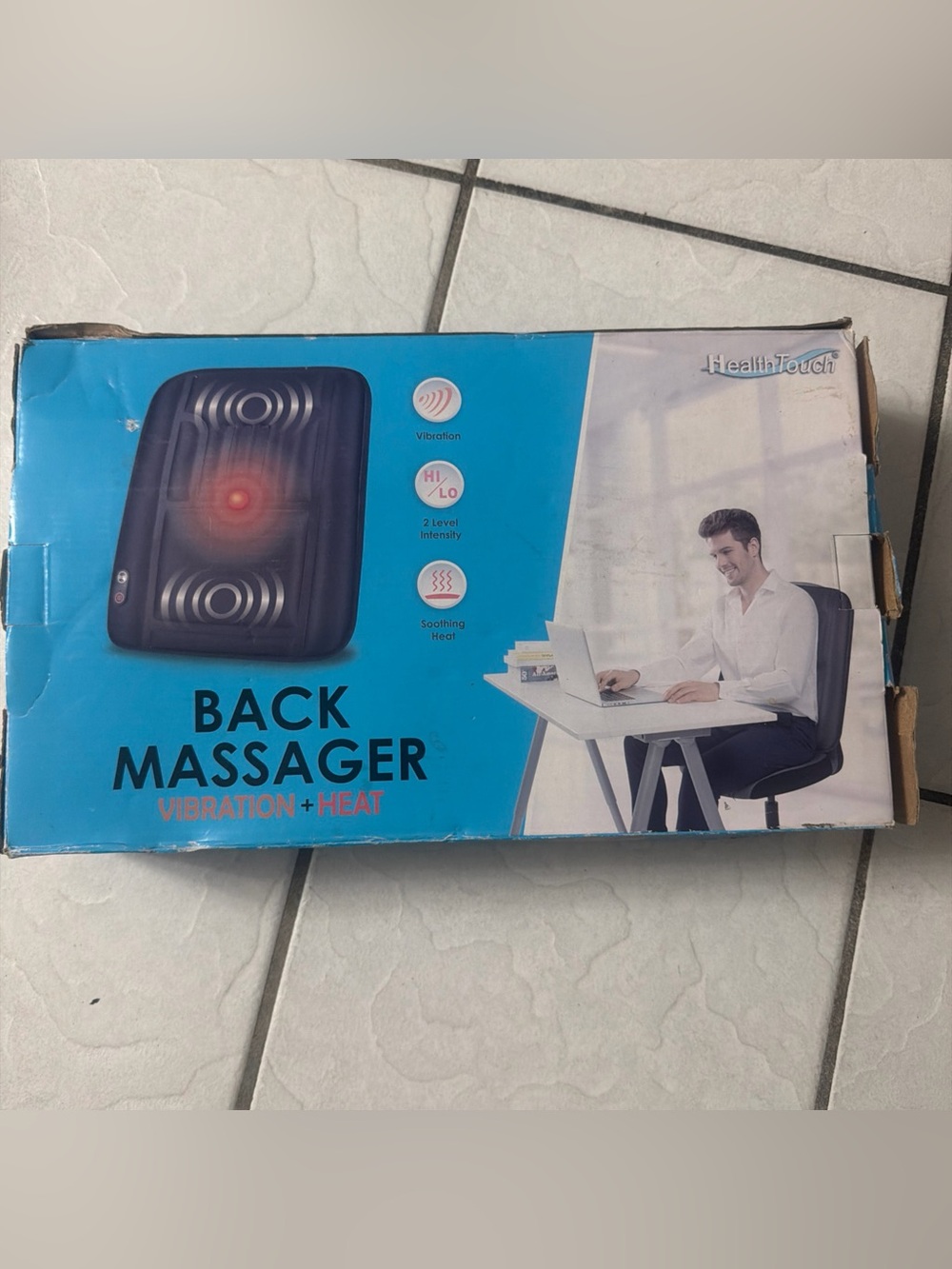 HealthTouch Black Back Massager with Vibration & Heat